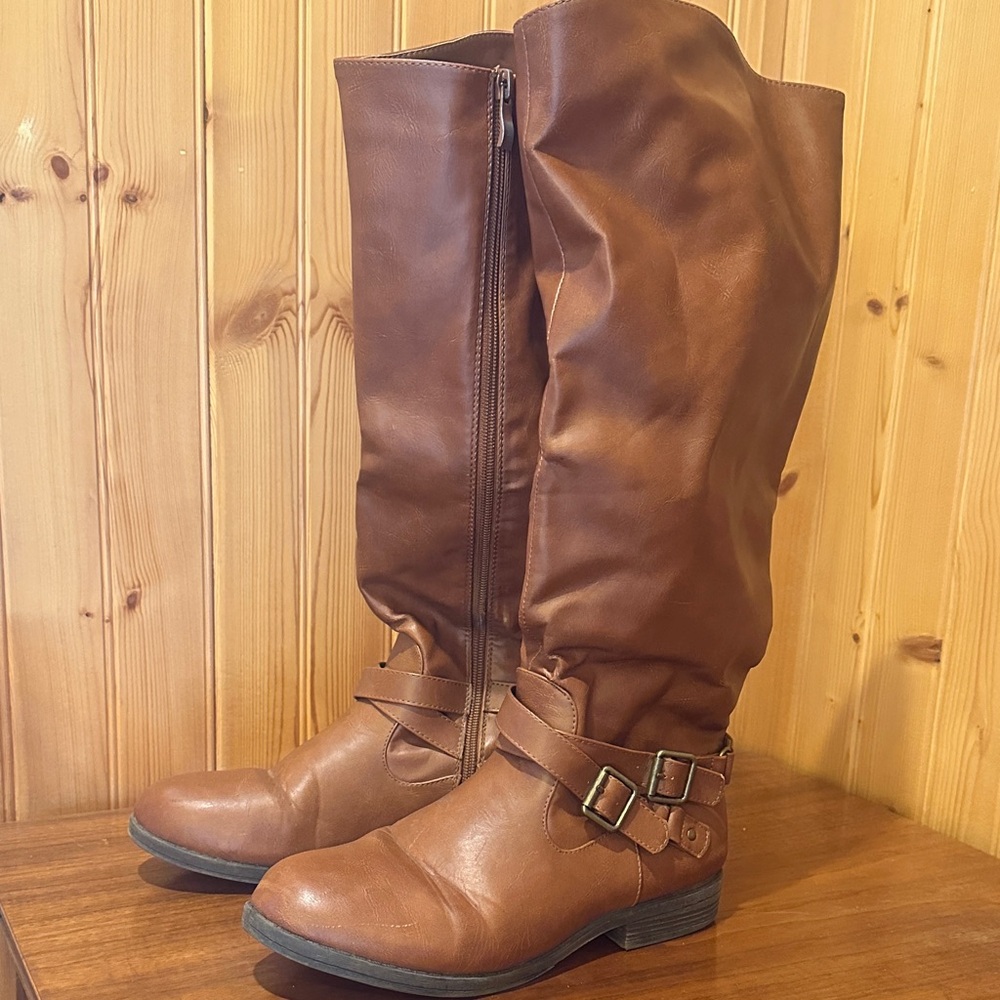 Elegant Tan Over the Knee Boots